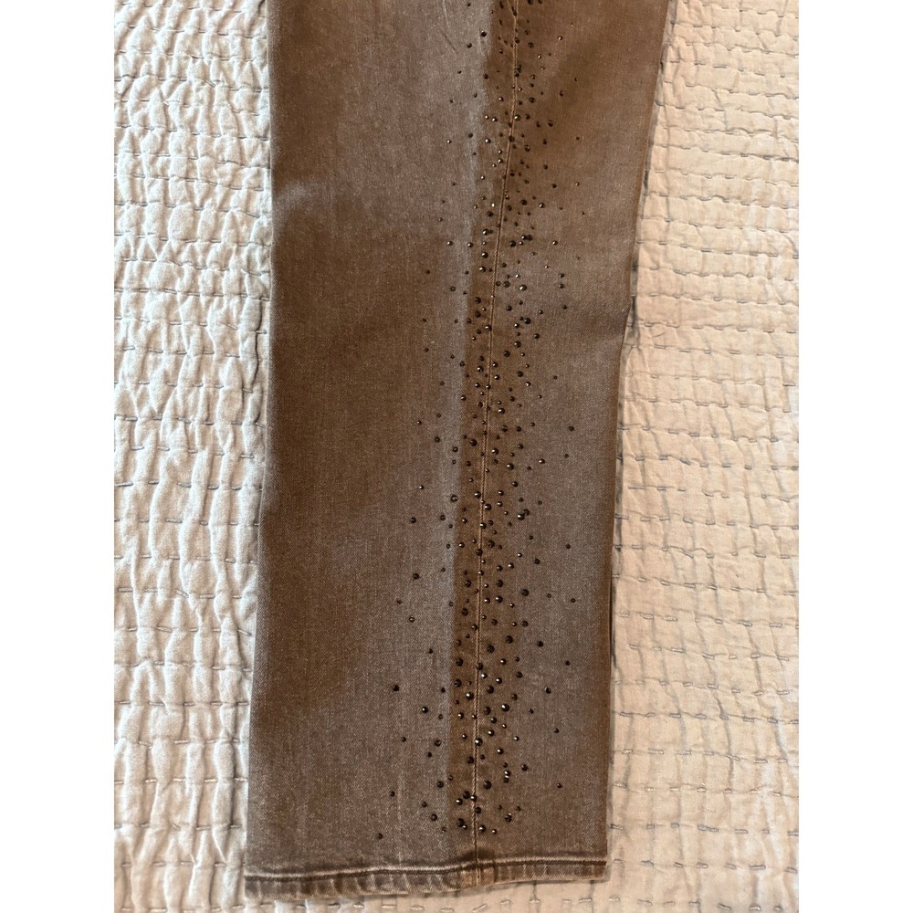Talbots High Waist Relaxed Jeans Size 16WP Embellished Black Denim Straight Leg - Picture 6 of 16